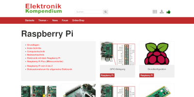 Screenshot Elektronik-Kompendium webpage.