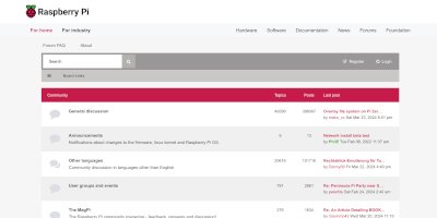 Screenshot official Raspberry Pi forum | webpage.