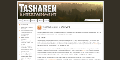 Screenshot Tasharen webpage.