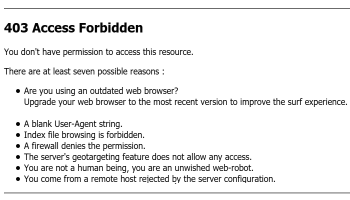 Source dosboot.org : Custom 403 error message easily made.