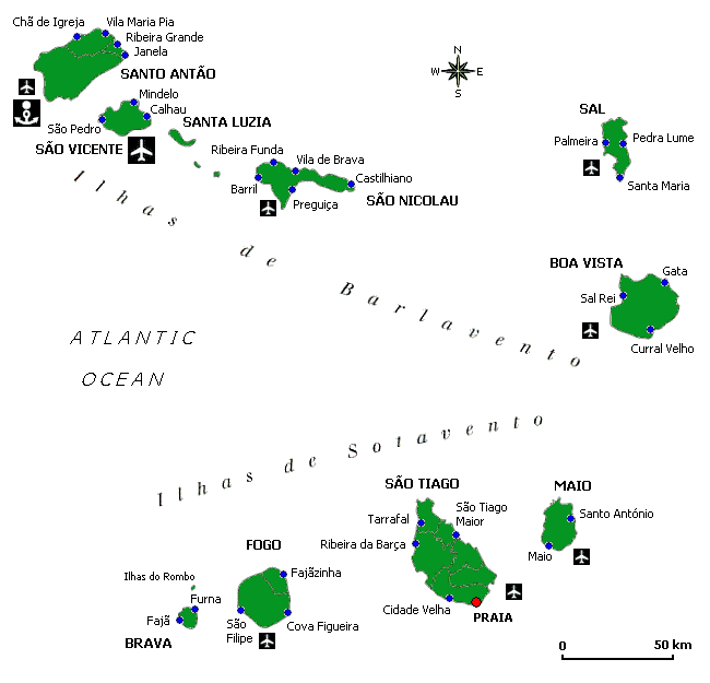 map, Cape Verde, Cabo Verde, island, islands