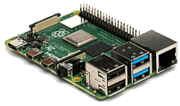 The Raspberry Pi computer board.