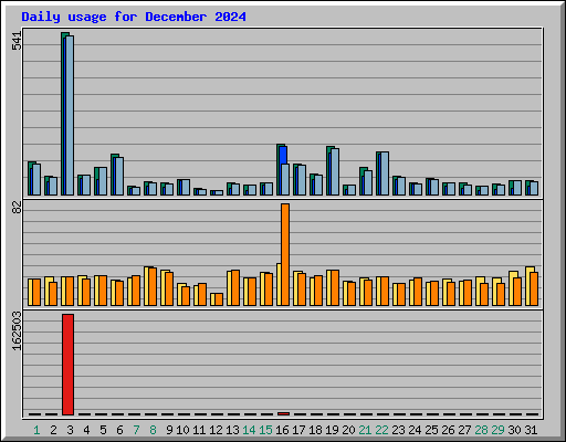 Daily usage for December 2024