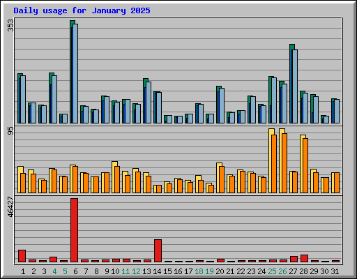 Daily usage for January 2025