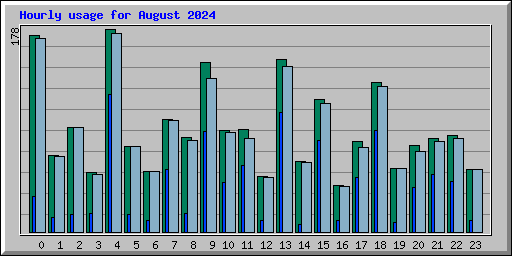 Hourly usage for August 2024