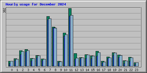 Hourly usage for December 2024