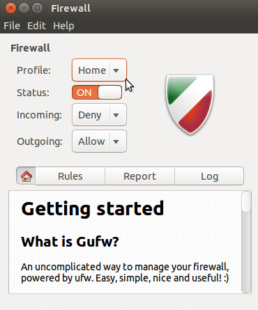 ufw, the uncomplicated firewall.